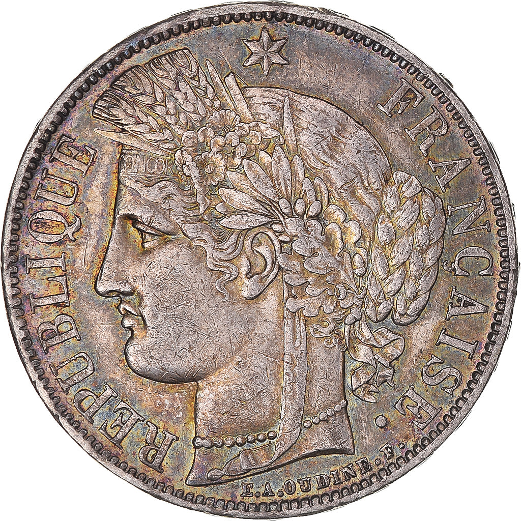 Coin, France, Cérès, 5 Francs, 1870, Paris, AU(50-53), Silver, KM:819