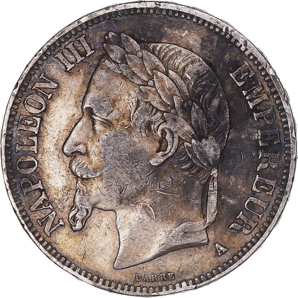Coin, France, Napoleon III, 5 Francs, 1868, Paris, EF(40-45), Silver, KM:799.1