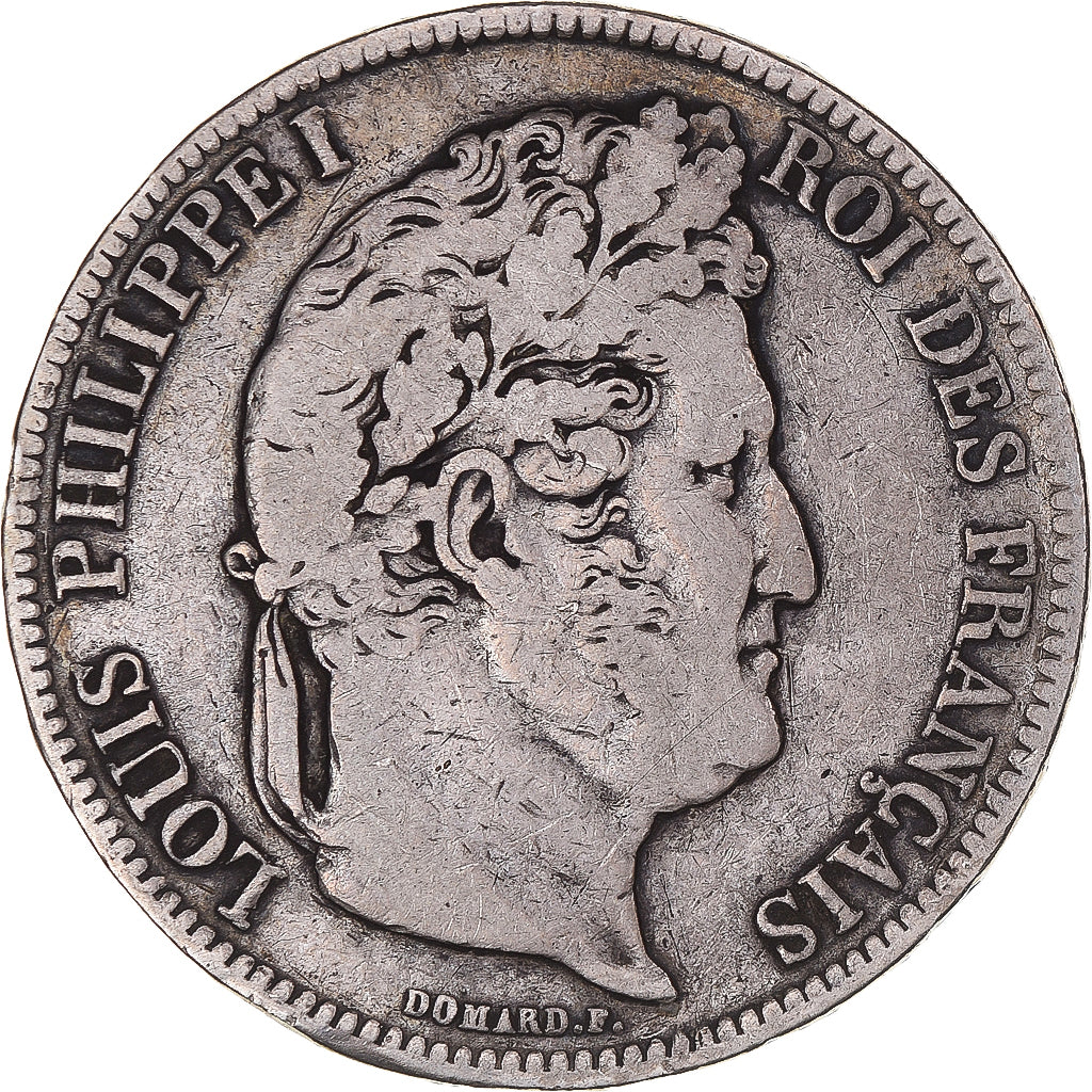Monnaie, France, Louis-Philippe, 5 Francs, 1837, Marseille, TB+, Argent