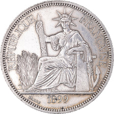 Moneda, INDOCHINA FRANCESA, Piastre, 1899, Paris, EBC, Plata, KM:5a.1