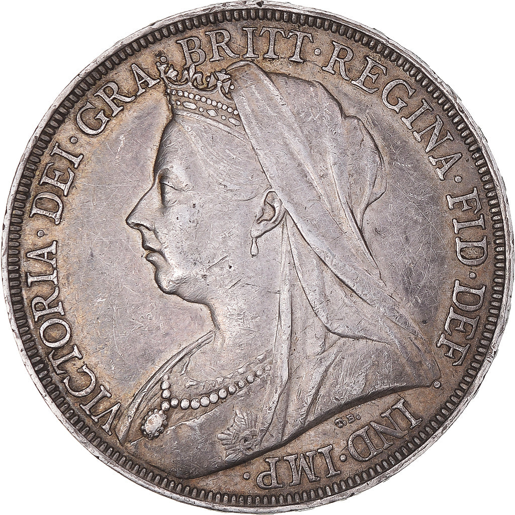 Coin, Great Britain, Victoria, Crown, 1895, London, AU(55-58), Silver, KM:783