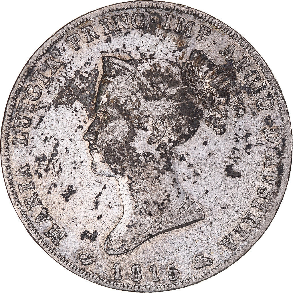 Munten, Italiaanse staten, PARMA, Maria Luigia, 5 Lire, 1815, Milan, ZF, Zilver