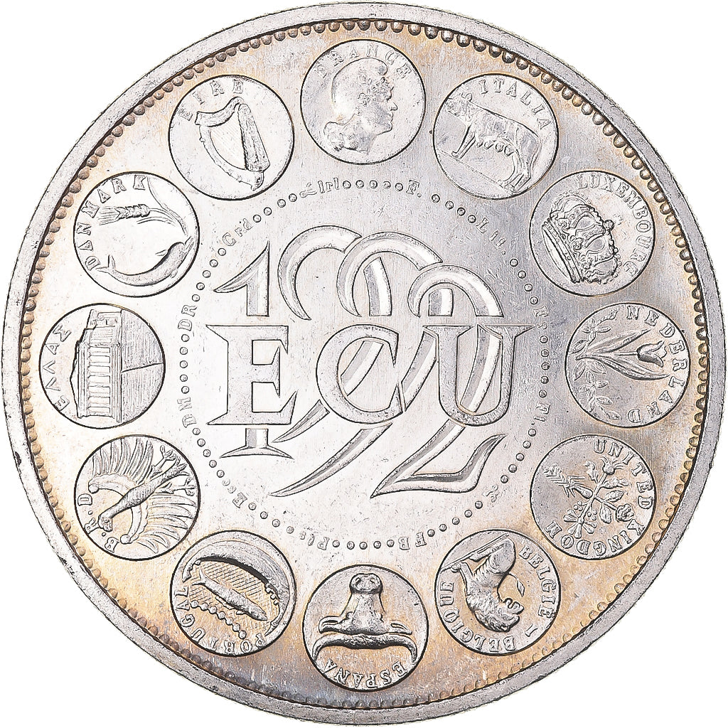 France, Medal, Ecu Europa, Marianne, 1992, Rodier, MS(63), Silver