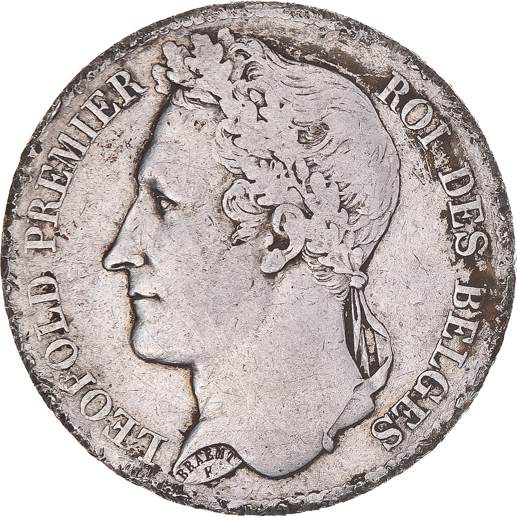Coin, Belgium, Leopold I, 5 Francs, 5 Frank, 1833, VF(20-25), Silver, KM:3.1