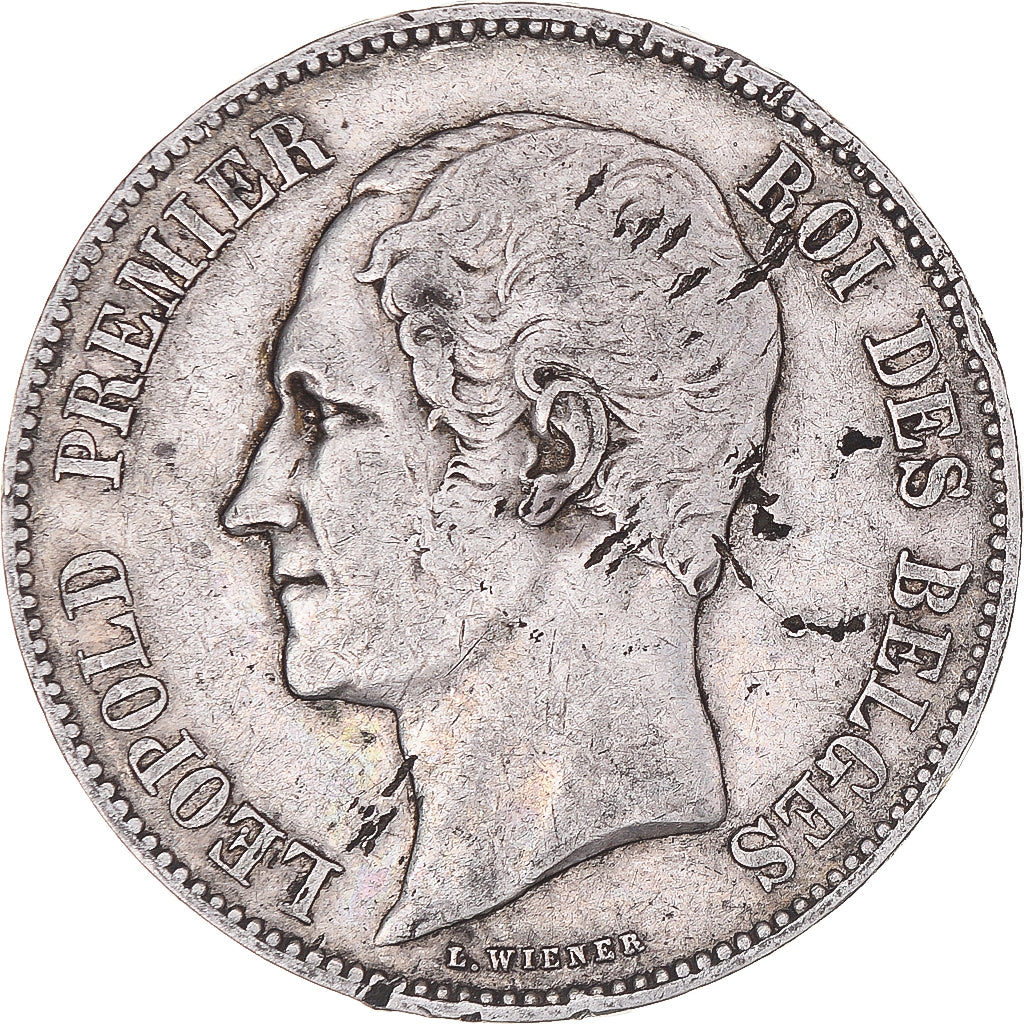 Coin, Belgium, Leopold I, 5 Francs, 5 Frank, 1851, Brussels, VF(30-35), Silver