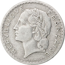 FRANCE, Lavrillier, 5 Francs, 1952, Paris, KM #888b.1, VF(20-25), Aluminum, 31,.