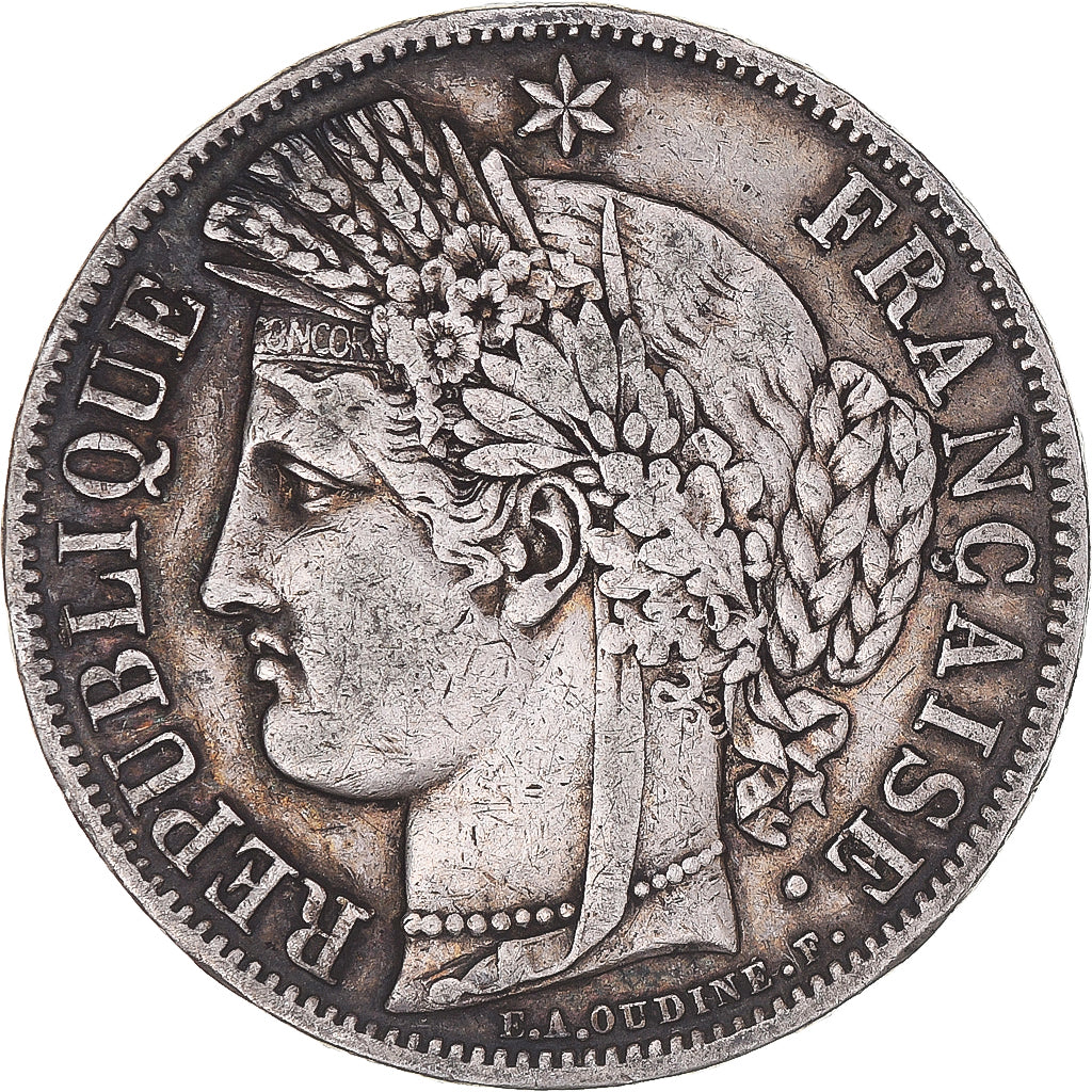 Coin, France, Cérès, 5 Francs, 1849, Paris, EF(40-45), Silver, KM:761.1