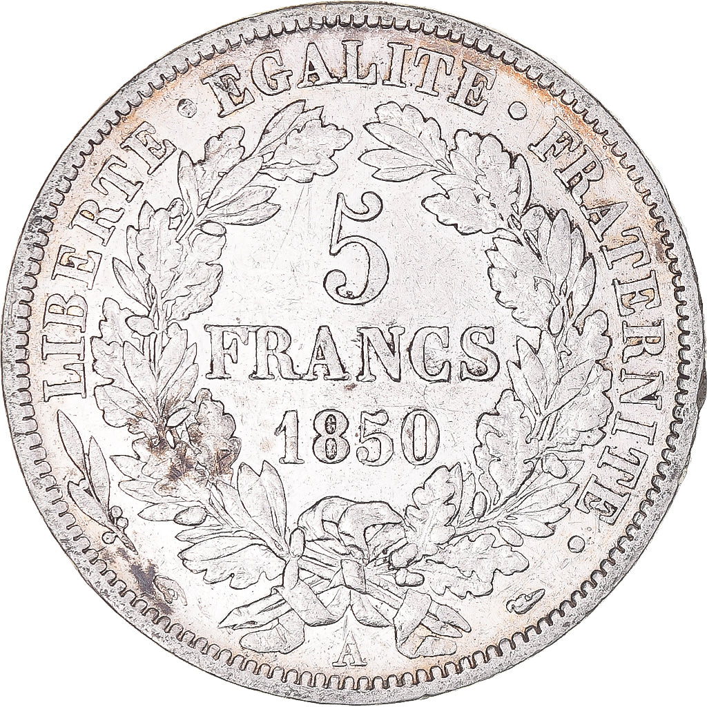 Coin, France, Cérès, 5 Francs, 1850, Paris, EF(40-45), Silver, KM:761.1