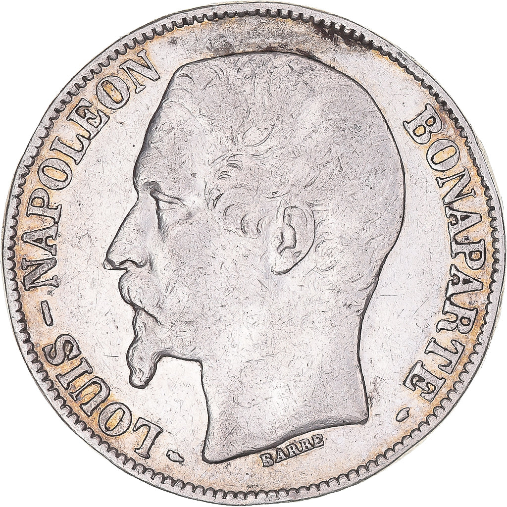 Moneta, Francia, Napoléon III, 5 Francs, 1852, Paris, MB+, Argento, KM:773.1