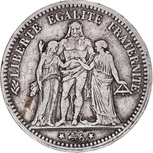 Monnaie, France, Hercule, 5 Francs, 1870, Paris, TB+, Argent, Gadoury:745