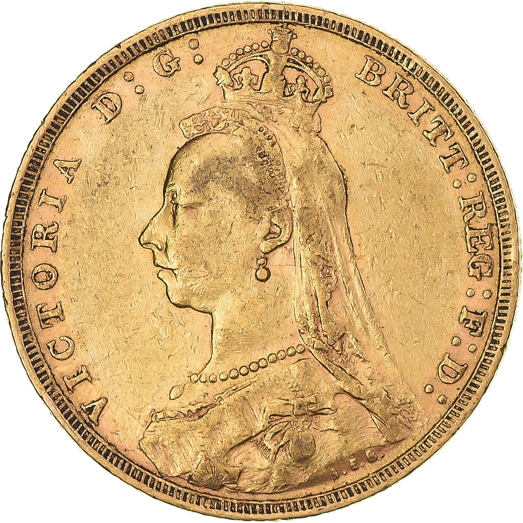 Moneta, Australia, Victoria, Sovereign, 1888, Melbourne, BB, Oro, KM:10