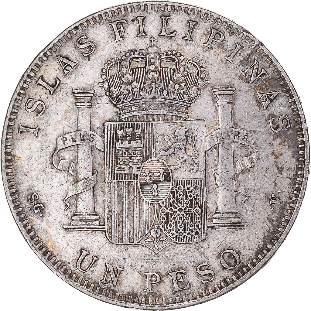 Monnaie, Philippines, Alfonso XIII, Peso, 1897, TTB, Argent, KM:154