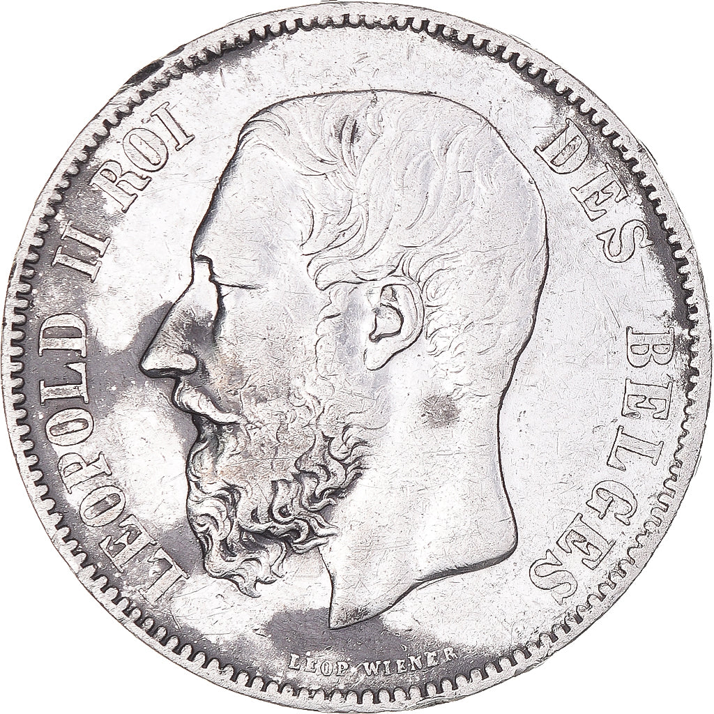 Coin, Belgium, Leopold II, 5 Francs, 5 Frank, 1875, VF(30-35), Silver, KM:24