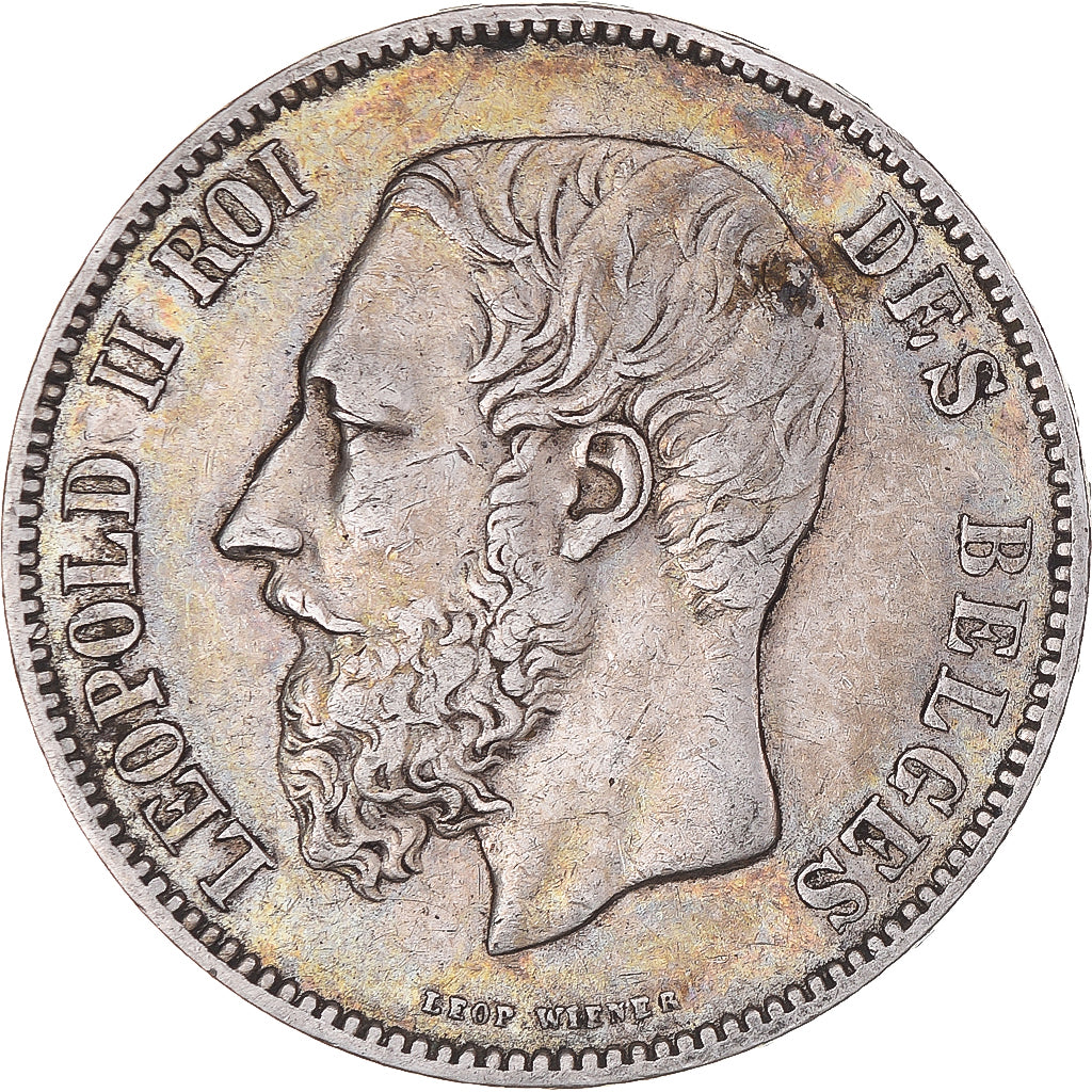 Coin, Belgium, Leopold II, 5 Francs, 5 Frank, 1876, EF(40-45), Silver, KM:24