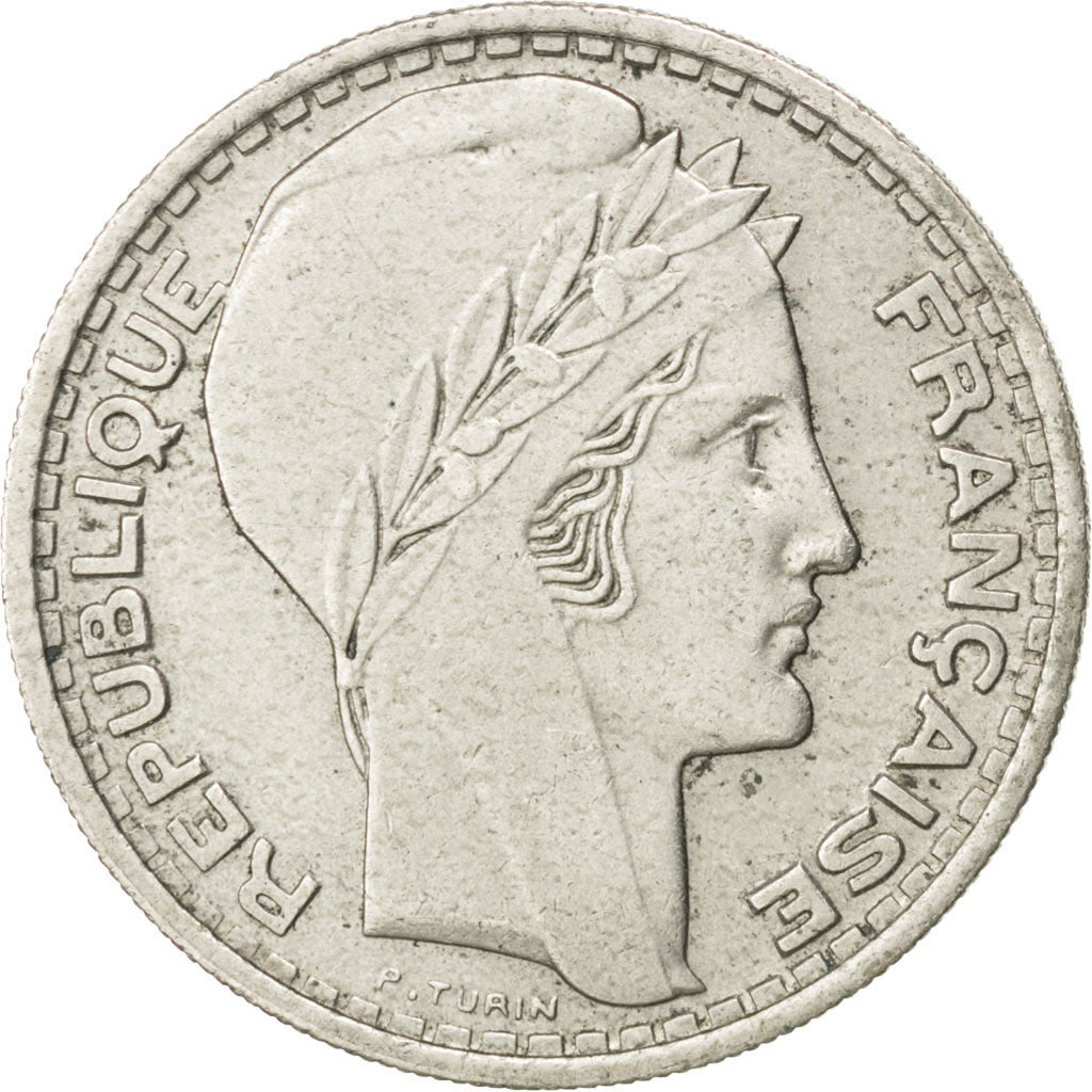 Francia, Turin, 10 Francs, 1946, Beaumont le Roger, BB, Rame-nichel, KM:908.2...