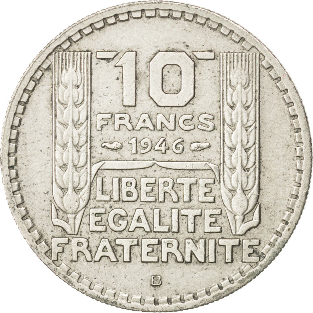 Francia, Turin, 10 Francs, 1946, Beaumont le Roger, BB, Rame-nichel, KM:908.2...