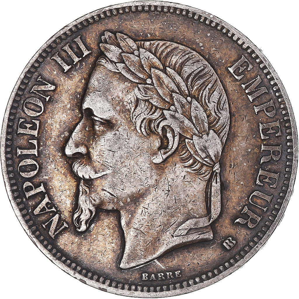 Monnaie, France, Napoléon III, 5 Francs, 1869, Strasbourg, TTB, Argent