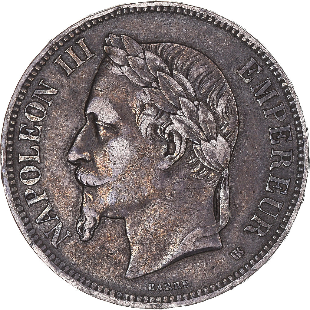 Coin, France, Napoléon III, 5 Francs, 1869, Strasbourg, EF(40-45), Silver