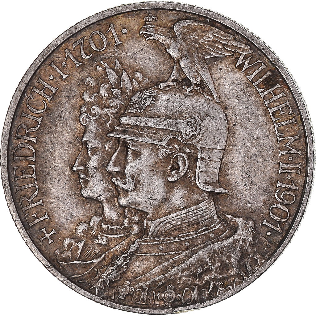 Moneta, Stati tedeschi, PRUSSIA, Wilhelm II, 2 Mark, 1901, Berlin, BB, Argento