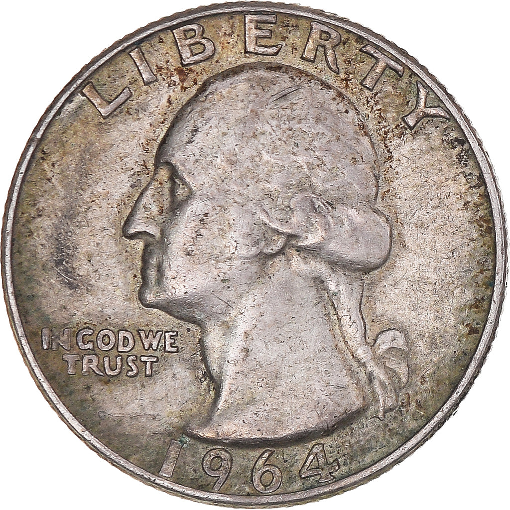Coin, United States, Washington, Quarter, 1964, Denver, AU(50-53), Silver