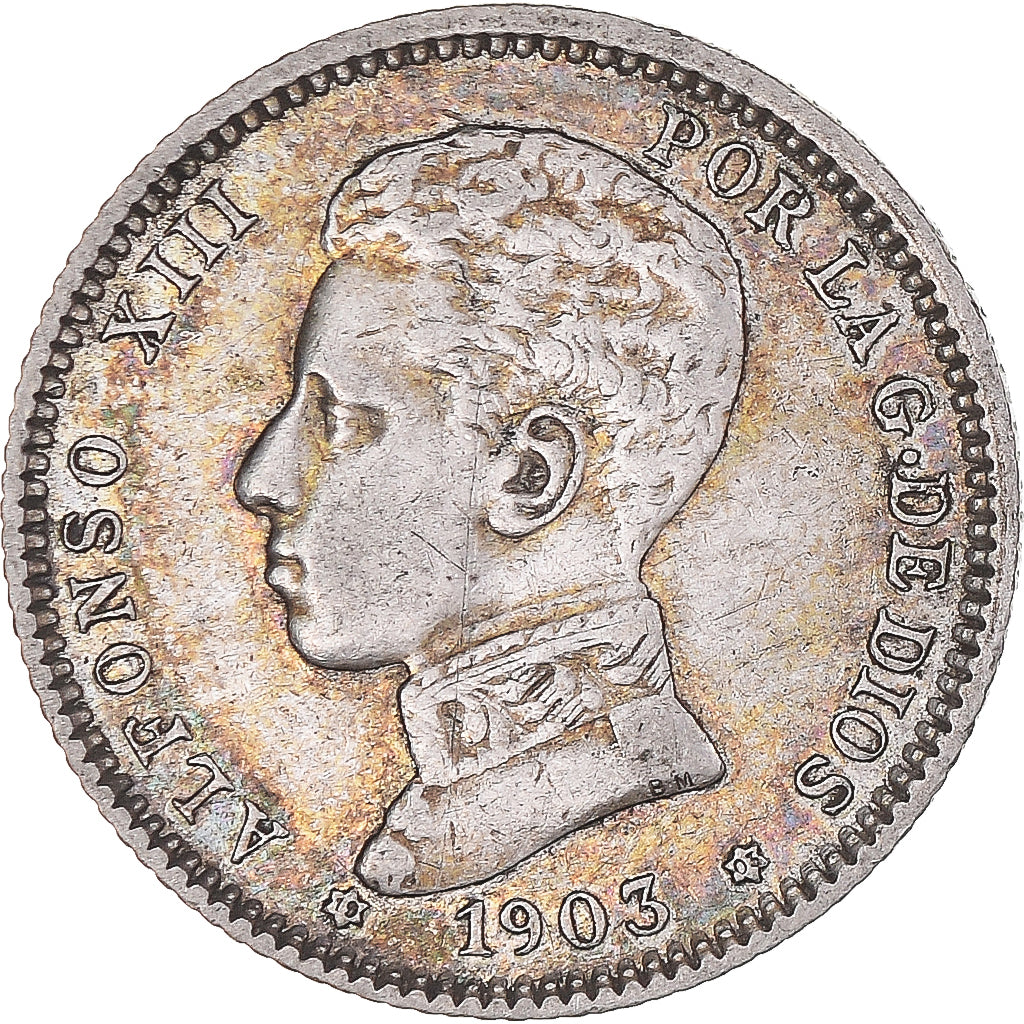 Moneda, España, Alfonso XIII, Peseta, 1903, Madrid, MBC, Plata, KM:721