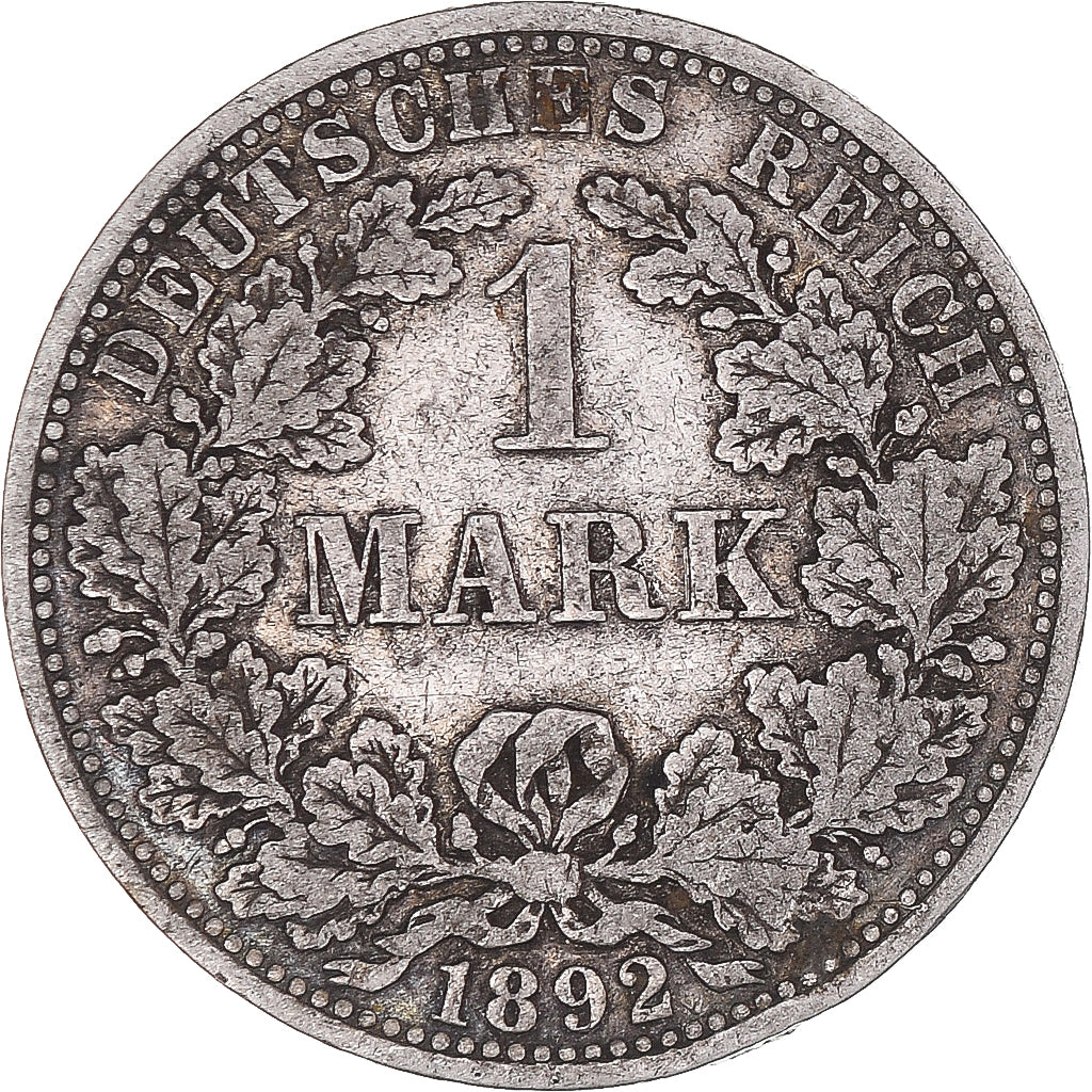 Coin, GERMANY - EMPIRE, Wilhelm II, Mark, 1892, Berlin, EF(40-45), Silver, KM:14