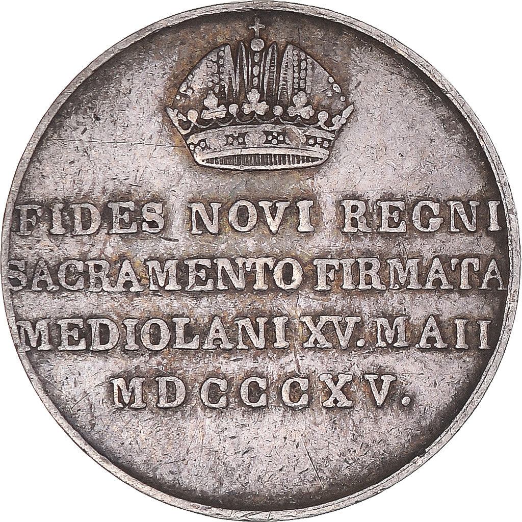 Italia, medalla, Francesco I d’Austria, 1815, MBC, Plata