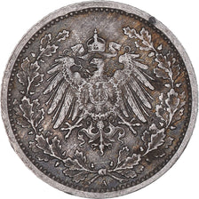 GERMANY - EMPIRE, 1/2 Mark, 1918, Berlin, Silver, AU(50-53), KM:17