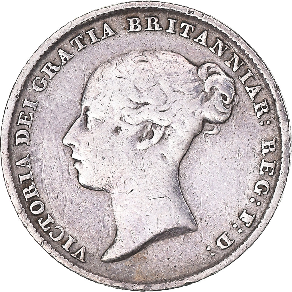 Coin, Great Britain, Victoria, 6 Pence, 1844, VF(20-25), Silver, KM:733.1