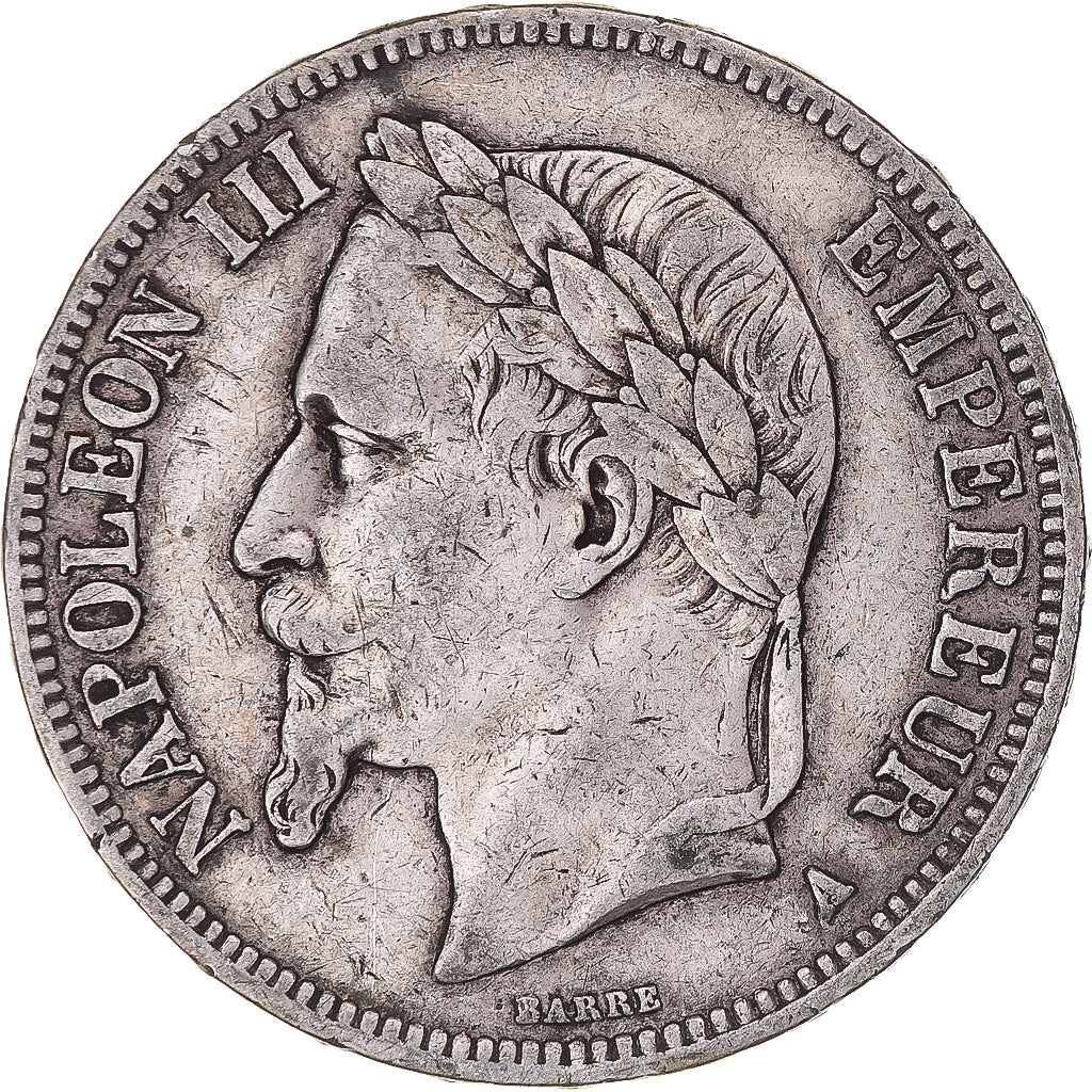 Moneta, Francja, Napoleon III, 5 Francs, 1867, Paris, VF(30-35), Srebro