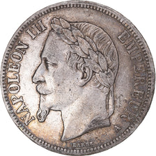 Moneda, Francia, Napoleon III, 5 Francs, 1867, Paris, MBC, Plata, KM:799.1