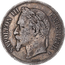 Moeda, França, Napoleon III, 5 Francs, 1868, Paris, VF(30-35), Prata, KM:799.1