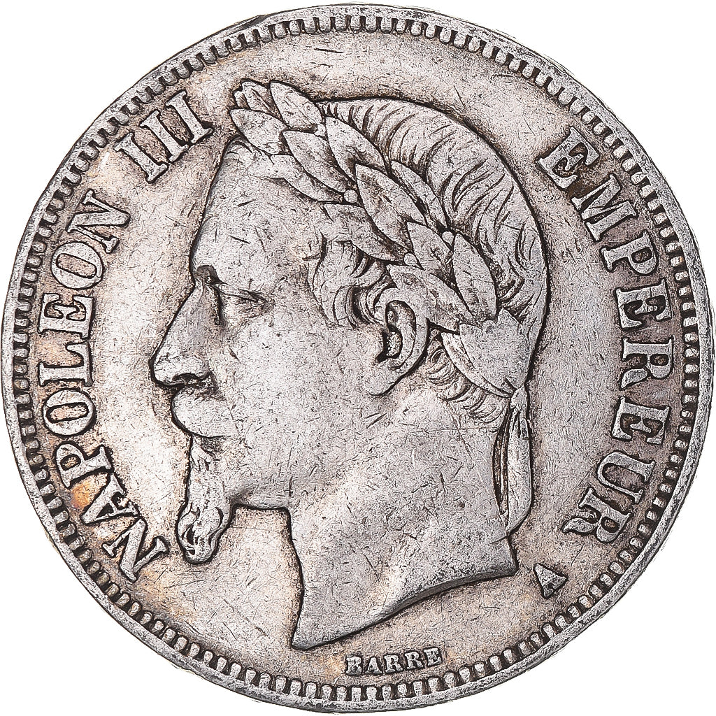 Munten, Frankrijk, Napoleon III, 5 Francs, 1868, Paris, FR+, Zilver, KM:799.1