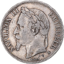 Moeda, França, Napoleon III, 5 Francs, 1868, Paris, VF(30-35), Prata, KM:799.1