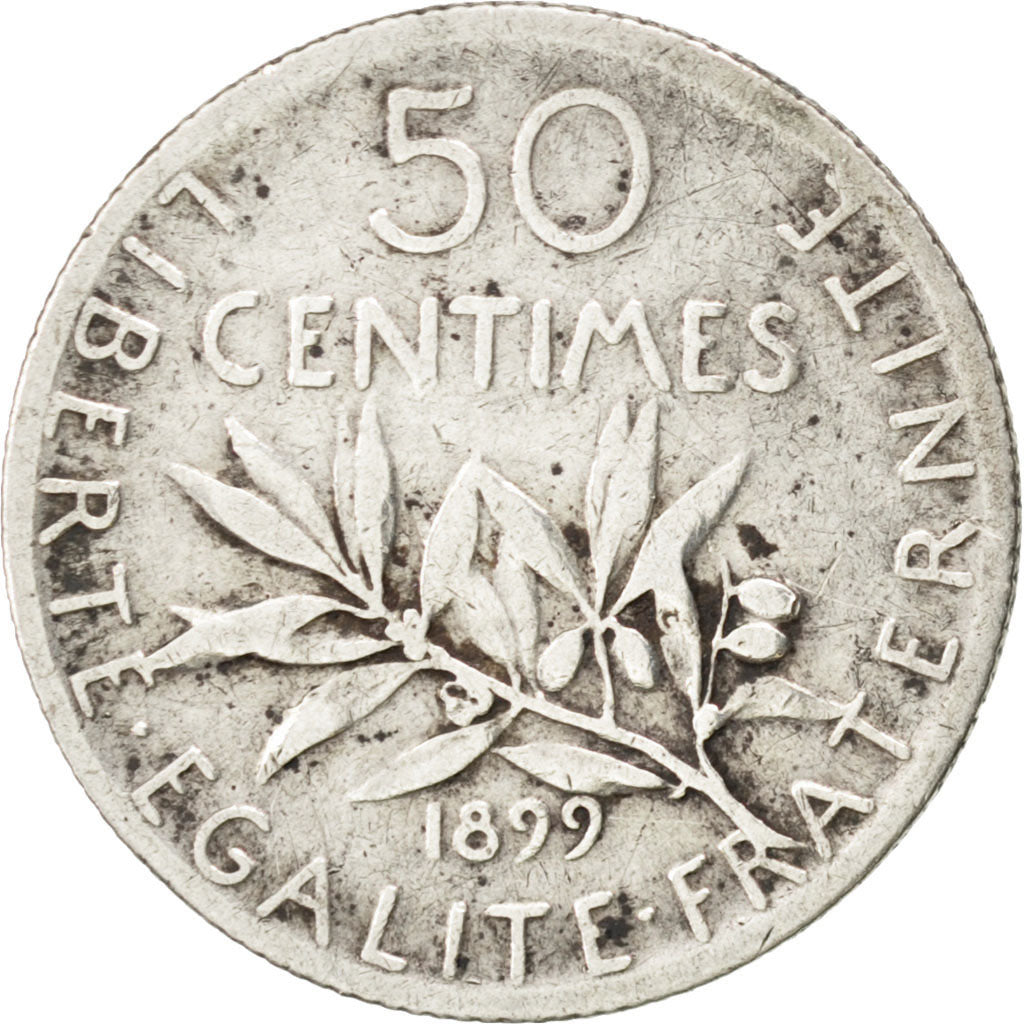 Coin, France, Semeuse, 50 Centimes, 1899, VF(30-35), Silver, KM:854, Gadoury:420