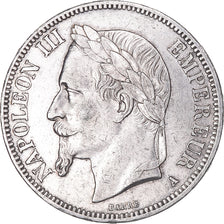Munten, Frankrijk, Napoleon III, 5 Francs, 1868, Paris, ZF+, Zilver, KM:799.1