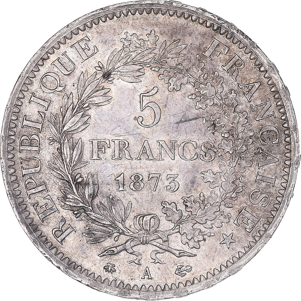 Coin, France, Hercule, 5 Francs, 1873, Paris, AU(50-53), Silver, KM:820.1