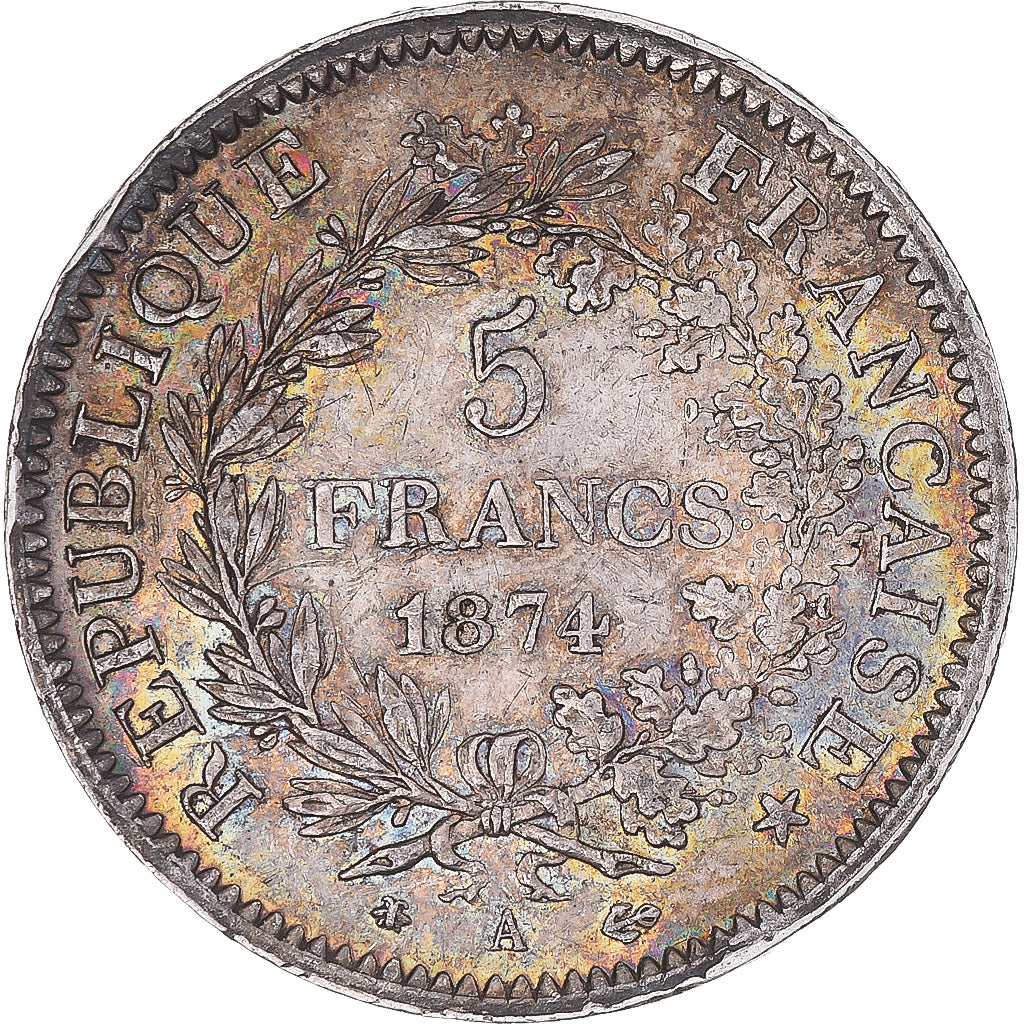 Coin, France, Hercule, 5 Francs, 1874, Paris, EF(40-45), Silver, KM:820.1