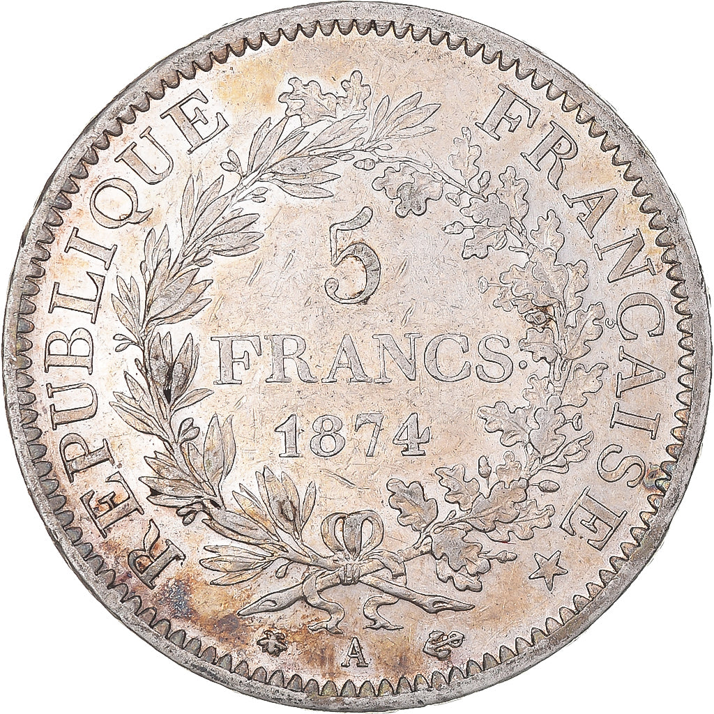 Coin, France, Hercule, 5 Francs, 1874, Paris, EF(40-45), Silver, KM:820.1