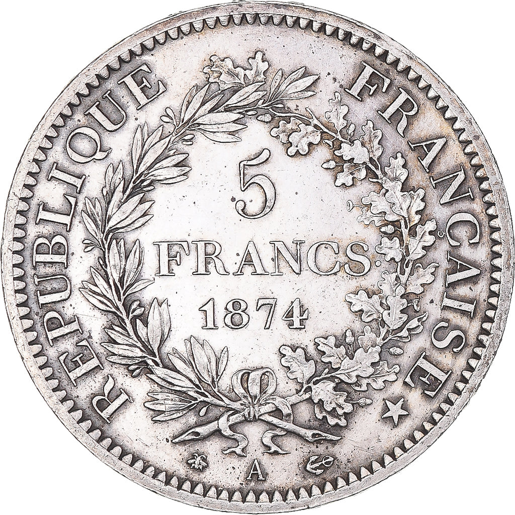 Coin, France, Hercule, 5 Francs, 1874, Paris, AU(50-53), Silver, KM:820.1