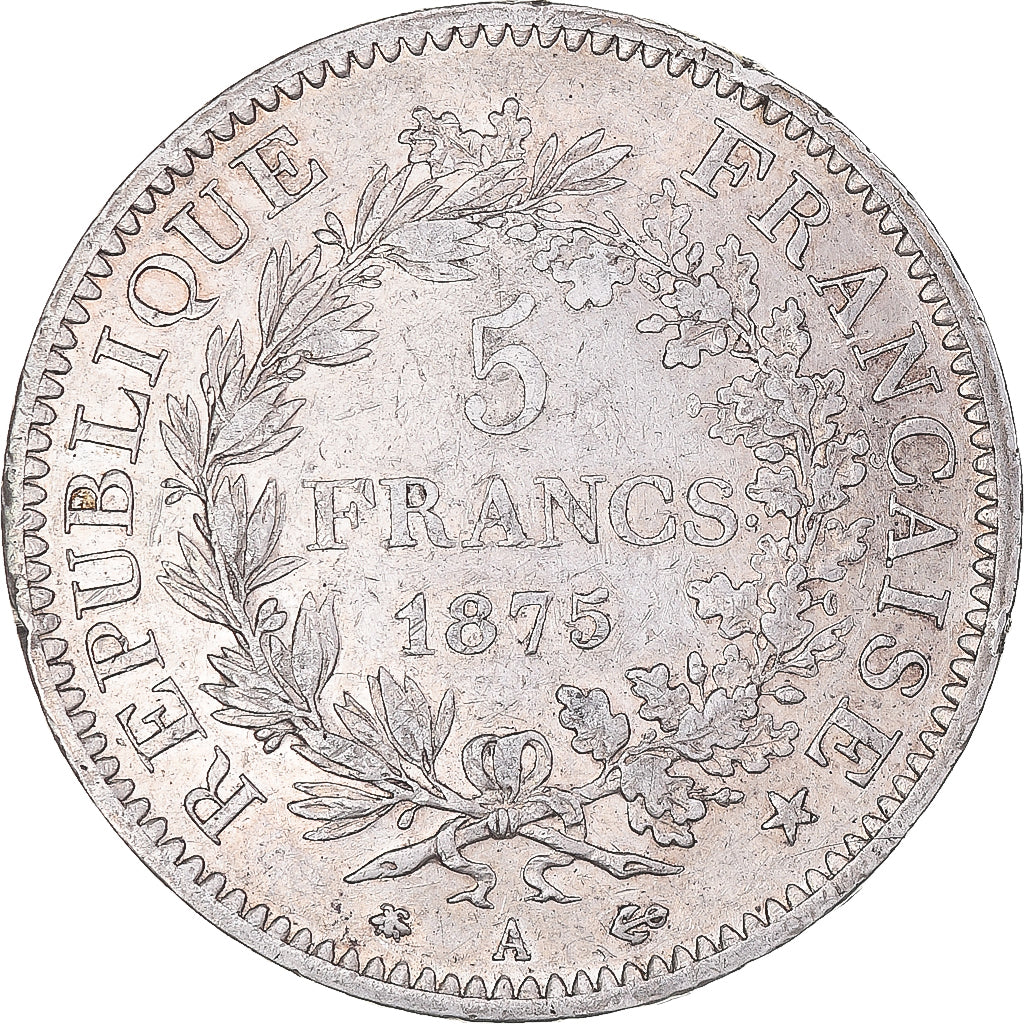 Coin, France, Hercule, 5 Francs, 1875, Paris, VF(30-35), Silver, KM:820.1