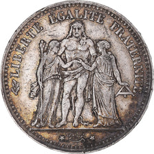 Moneta, Francja, Hercule, 5 Francs, 1875, Paris, VF(30-35), Srebro, KM:820.1