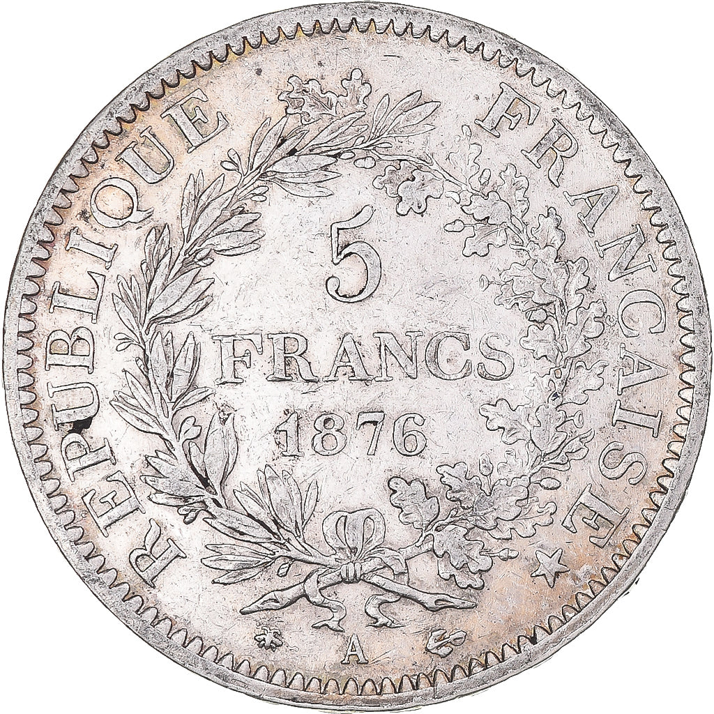 Coin, France, Hercule, 5 Francs, 1876, Paris, EF(40-45), Silver, KM:820.1