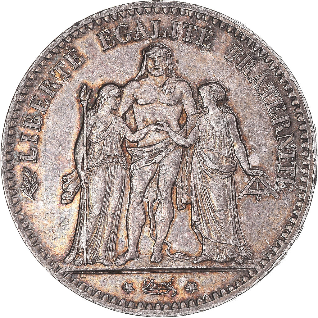 Moneta, Francia, Hercule, 5 Francs, 1876, Paris, BB, Argento, KM:820.1
