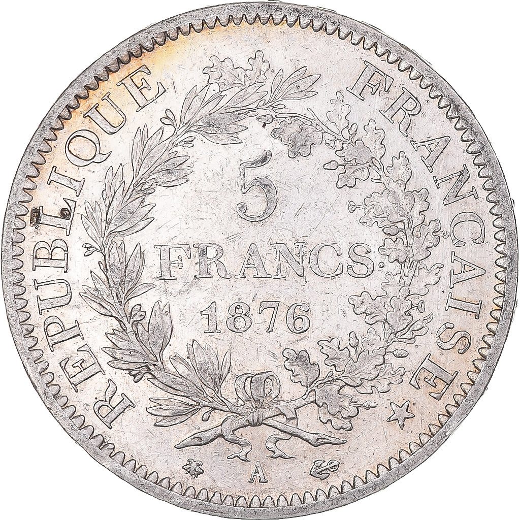 Coin, France, Hercule, 5 Francs, 1876, Paris, EF(40-45), Silver, KM:820.1