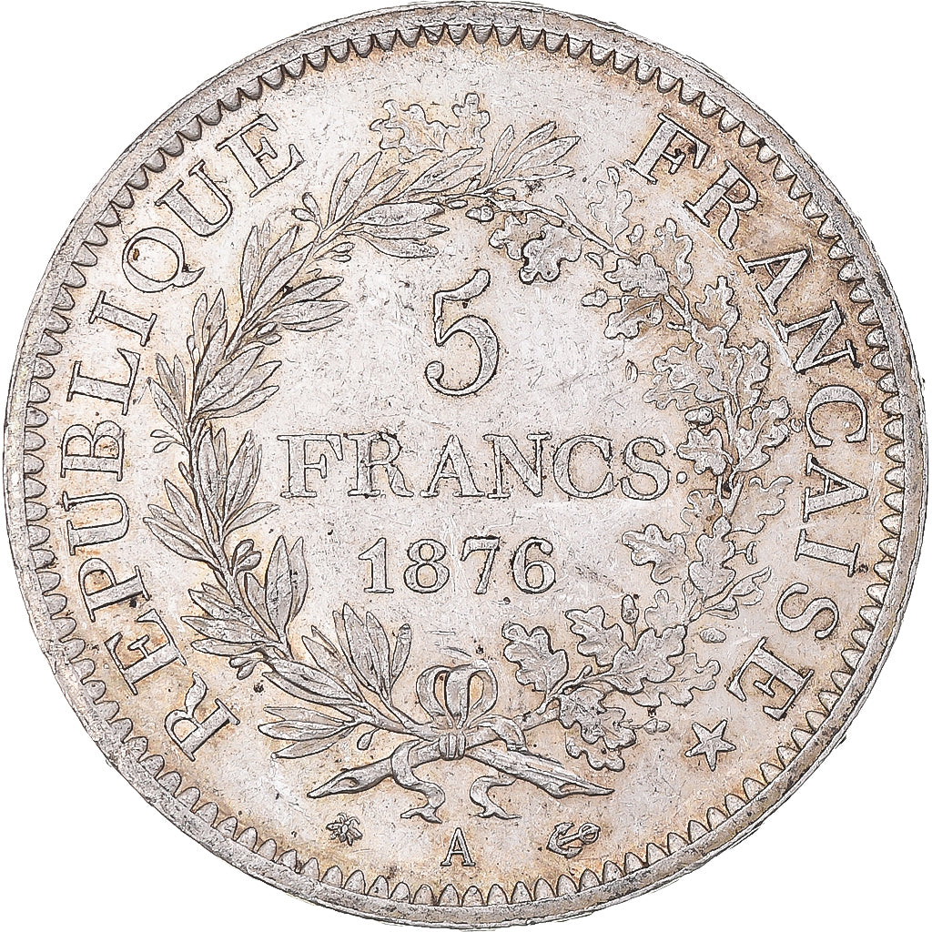 Coin, France, Hercule, 5 Francs, 1876, Paris, AU(50-53), Silver, KM:820.1