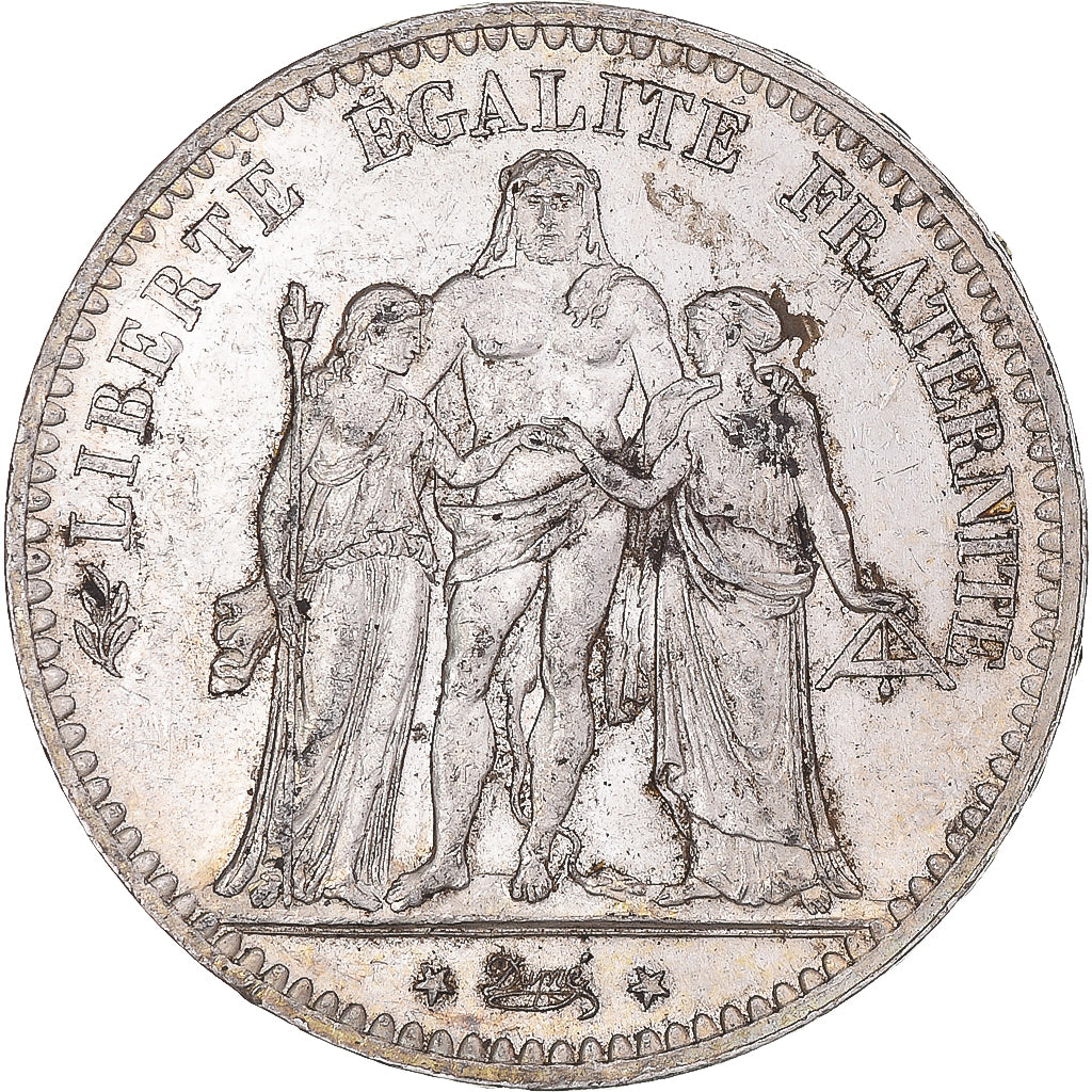 Coin, France, Hercule, 5 Francs, 1876, Paris, AU(55-58), Silver, KM:820.1