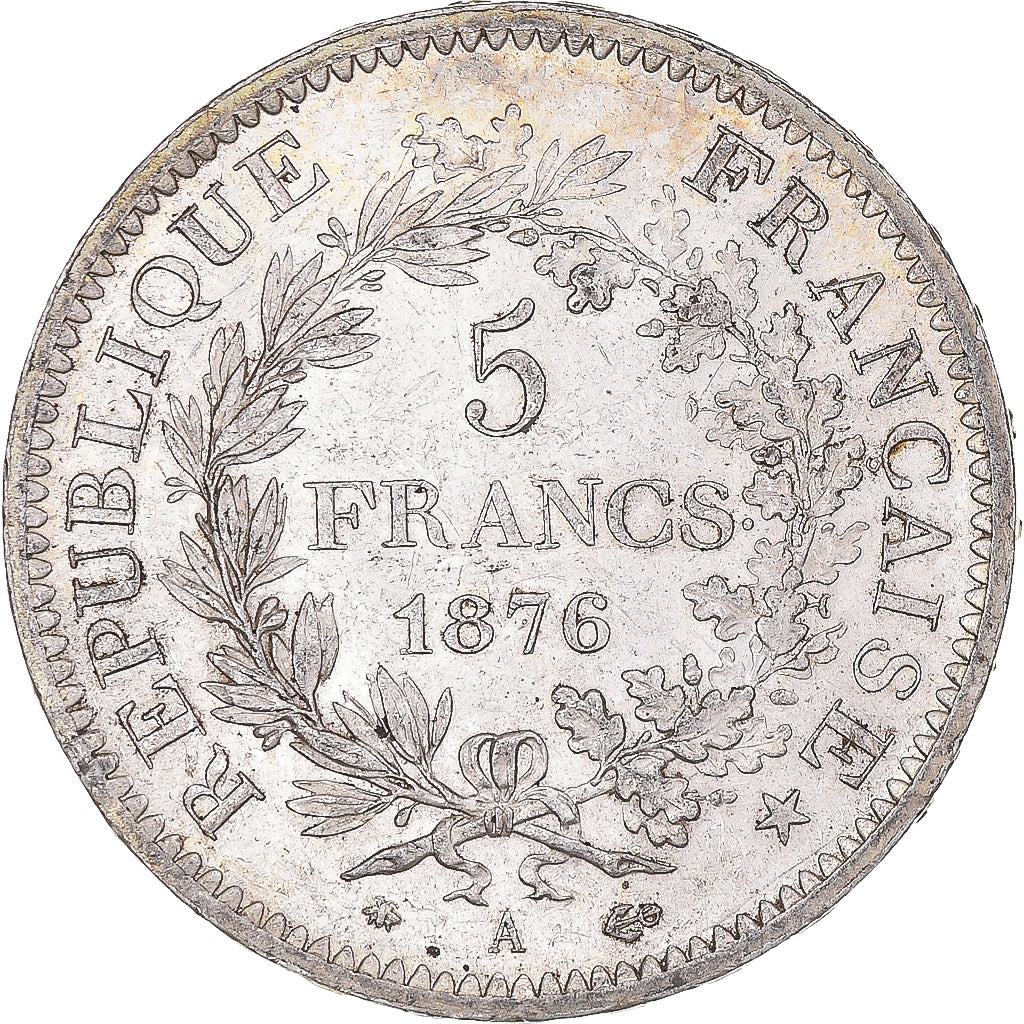 Coin, France, Hercule, 5 Francs, 1876, Paris, AU(55-58), Silver, KM:820.1