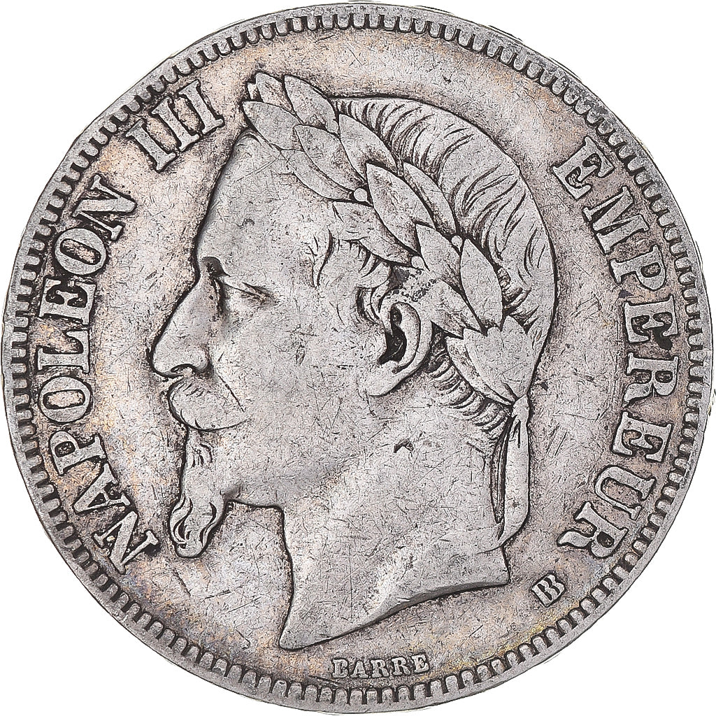 Coin, France, Napoléon III, 5 Francs, 1867, Strasbourg, EF(40-45), Silver