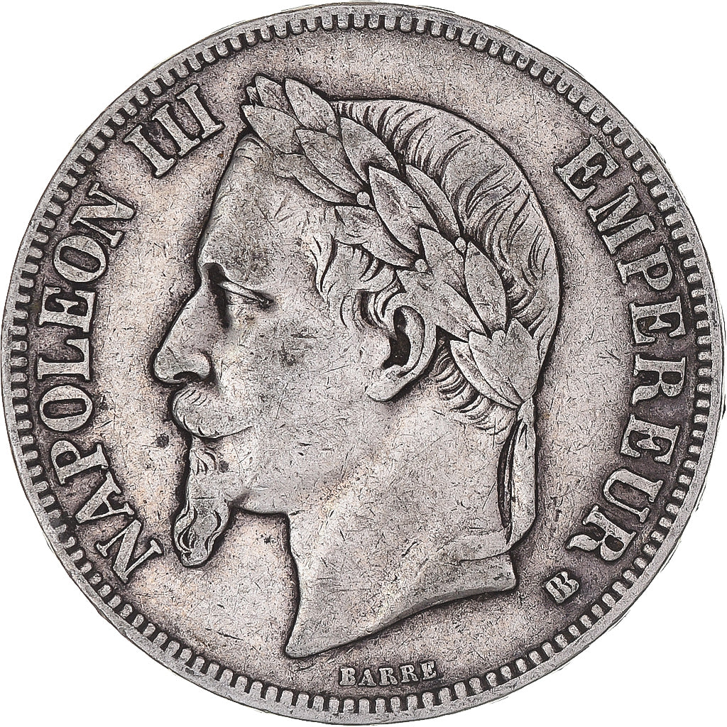 Monnaie, France, Napoléon III, 5 Francs, 1867, Strasbourg, TTB, Argent